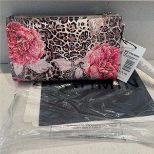 Brahmin Pink Floral Leopard Clutch